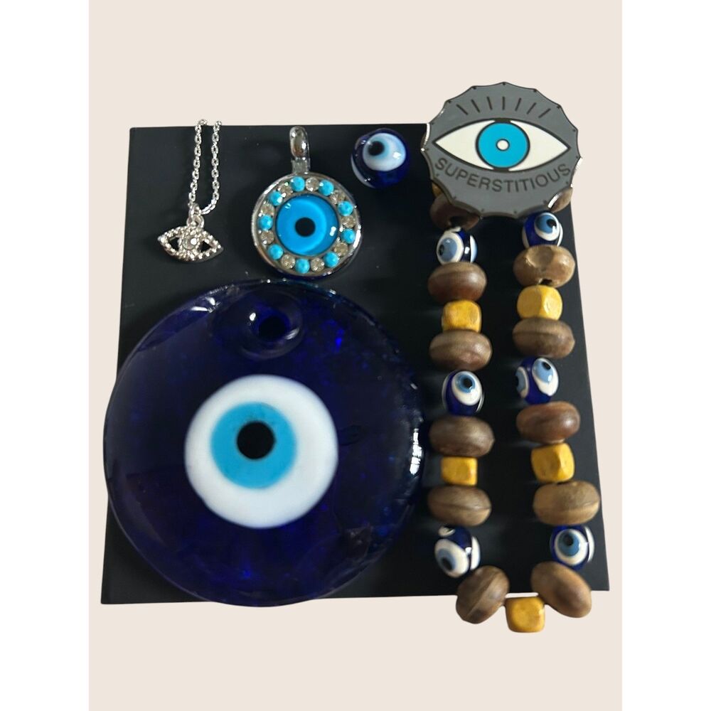 🧿 EVIL EYE NAZAR JEWELRY BEAD CRAFTING BUNDLE LOT NECKLACE PIN CHARM PENDANT